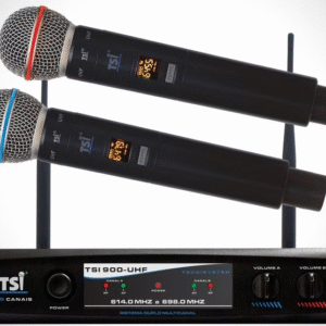 MICROFONE SEM FIO DUPLO TSI 900-UHF
