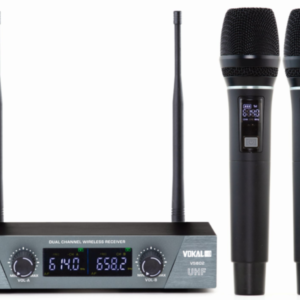 MICROFONE SEM FIO DUPLO VOKAL VS802DM